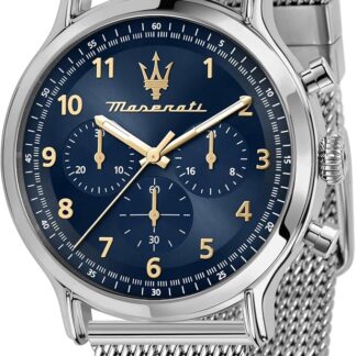Maserati Zegarek męski z kolekcji Epoca Limited Edition, chronograf, kwarcowy -R8873618022, srebrny, 42mm, Zegarek kwarcowy, chronograf