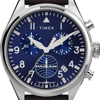 Timex Męski zegarek kwarcowy ze skórzanym paskiem Pan Am