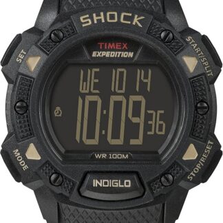 Timex Męski Expedition Shock CAT czarna tarcza z czarnym paskiem z żywicy