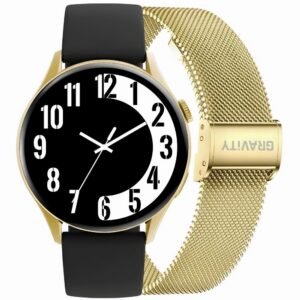 Smartwatch Gravity Złoty Pasek + Bransoleta GT11-1