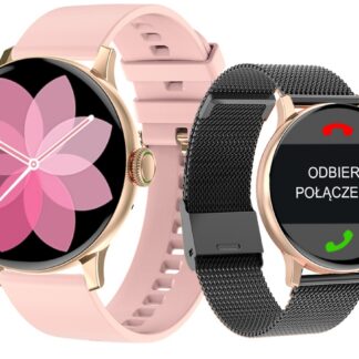 Smartwatch Damski GIEWONT Różowe Złoto Czarny GW330-4