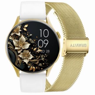 Smartwatch Gravity Złoty Pasek + Bransoleta GT11-2