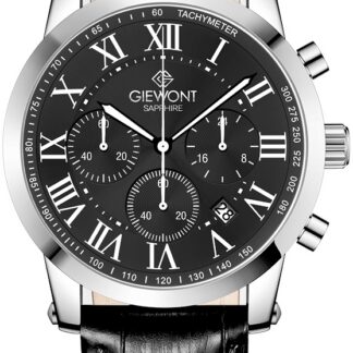 Zegarek Męski Giewont Chronograph Sapphire Srebrno Czarny GW6260-A2