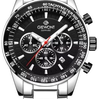 Zegarek Męski Giewont Chronograph Sapphire Srebrno Czarny GW9140-B1