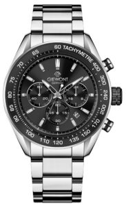 Zegarek Męski Giewont Chronograph Sapphire Srebrno Czarny GW9580-B1