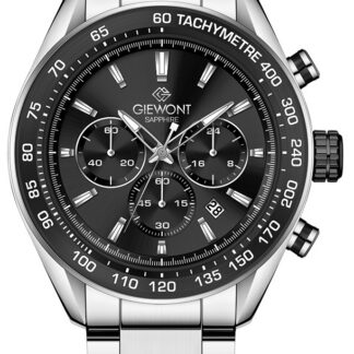 Zegarek Męski Giewont Chronograph Sapphire Srebrno Czarny GW9580-B1