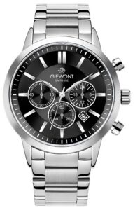 Zegarek Męski Giewont Chronograph Sapphire Srebrno Czarny GW8510-B1