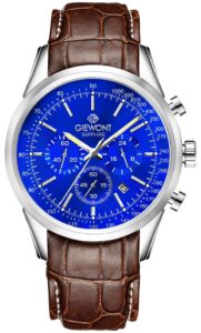 Zegarek Męski Giewont Chronograph Sapphire Srebrno Niebieski GW7650-A5