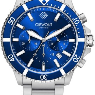 Zegarek Męski Giewont Chronograph Sapphire Srebrno Niebieski GW3970-B3
