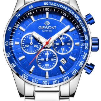 Zegarek Męski Giewont Chronograph Sapphire Srebrno Niebieski GW9140-B3