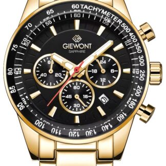 Zegarek Męski Giewont Chronograph Sapphire Złoto Czarny GW9140-B4