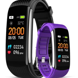 Smartwatch GIEWONT Czarno Fioletowy 2 Paski GW200-3