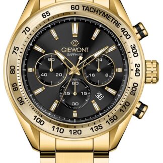 Zegarek Męski Giewont Chronograph Sapphire Złoto Czarny GW9580-B4