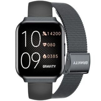 Smartwatch Gravity Czarny Pasek + Bransoleta GT44-5