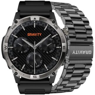 Smartwatch Gravity Czarny Pasek + Bransoleta GT46-1