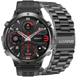 Smartwatch Gravity Czarny Pasek + Bransoleta GT42-1