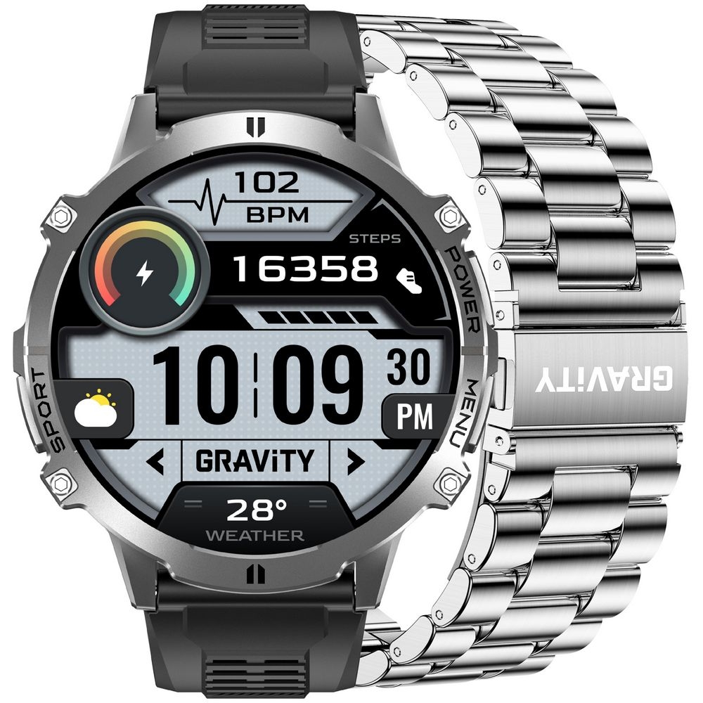 Smartwatch Gravity Grafitowy Pasek + Bransoleta GT42-3