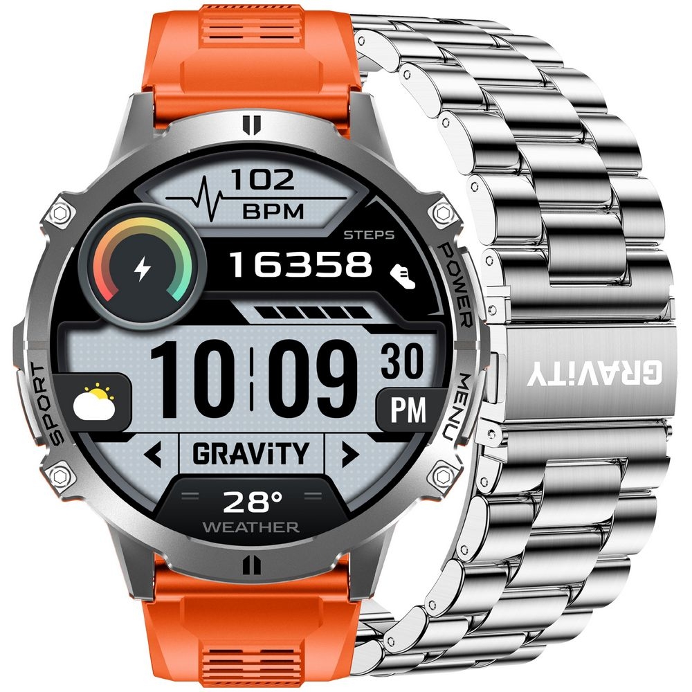 Smartwatch Gravity Grafitowy Pasek + Bransoleta GT42-4