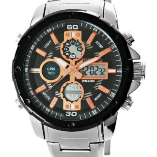 Zegarek Męski Perfect A8026B-1 Dual Time Iluminacja i Fluorescencja