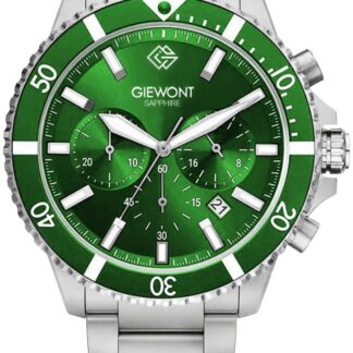 Zegarek Męski Giewont Chronograph Sapphire Srebrno Zielony GW3970-B8