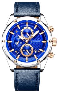 Zegarek Męski Giewont Chronograph Sapphire Srebrno Niebieski GW8810-A2