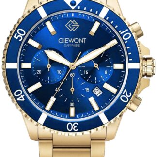 Zegarek Męski Giewont Chronograph Sapphire Złoto Niebieski GW3970-B6