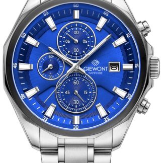 Zegarek Męski Giewont Chronograph Sapphire Srebrno Niebieski GW7290-B3