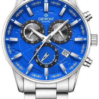 Zegarek Męski Giewont Chronograph Sapphire Srebrno Niebieski GW4580-B3