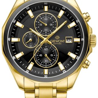 Zegarek Męski Giewont Chronograph Sapphire Złoto Czarny GW7290-B4
