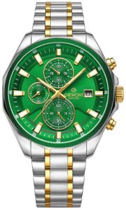 Zegarek Męski Giewont Chronograph Sapphire Srebrno Zielony GW7290-B7