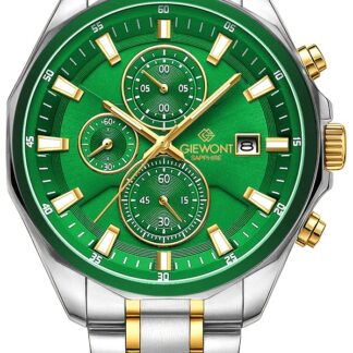Zegarek Męski Giewont Chronograph Sapphire Srebrno Zielony GW7290-B7