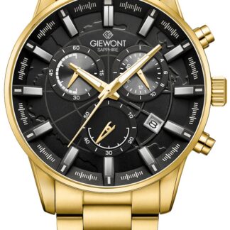 Zegarek Męski Giewont Chronograph Sapphire Złoto Czarny GW4580-B4
