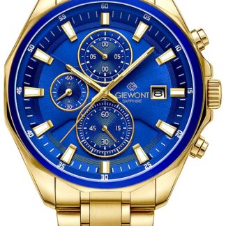 Zegarek Męski Giewont Chronograph Sapphire Złoto Niebieski GW7290-B6