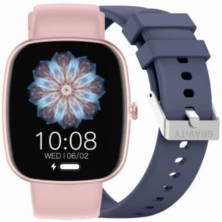 Smartwatch Damski GRAVITY GT18-3 Różowy Pasek Silikonowy + Granatowy Pasek
