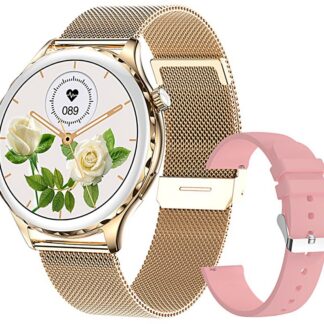 Smartwatch Damski Rubicon RNCF02-2 Złoty + Pasek Różowy
