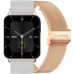 Smartwatch Gravity Różowe Złoto Szary 2 Paski GT17-4