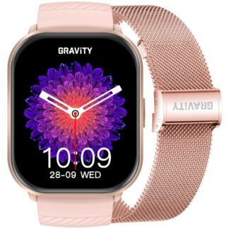 Smartwatch Gravity Różowy Pasek + Bransoleta GT43-1