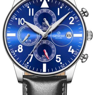 Zegarek Męski Giewont Chronograph Sapphire Czarno Niebieski GW5630-A3