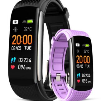 Smartwatch GIEWONT Czarno Jasnofioletowy 2 Paski GW200-8