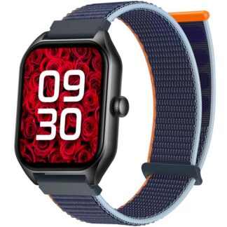 Smartwatch Rubicon RNCF03-1 Czarny+ Niebiesko-Pomarańczowy Pasek Parciany
