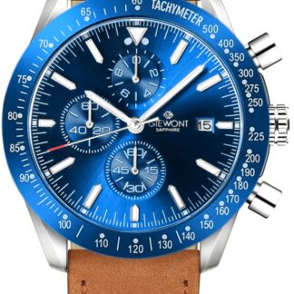 Zegarek Męski Giewont Chronograph Sapphire Brązowo Niebieski GW8720-A2