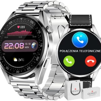 Smartwatch GIEWONT Vertex SmartCall GW450-5 Silver/Carbon Leather