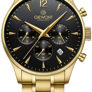 Zegarek Męski Giewont Chronograph Sapphire Złoto Czarny GW6310-B4