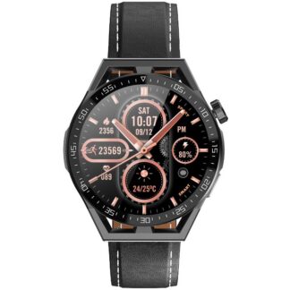 Smartwatch  Rubicon RNCE88-1 Czarny- Czarny Pasek Silikonowy + Czarny Pasek Skórzany