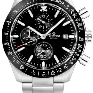 Zegarek Męski Giewont Chronograph Sapphire Srebrno Czarny GW8720-B2