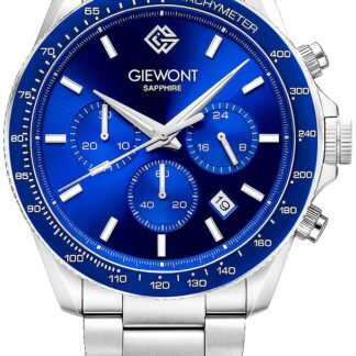 Zegarek Męski Giewont Chronograph Sapphire Srebrno Niebieski GW3520-B3