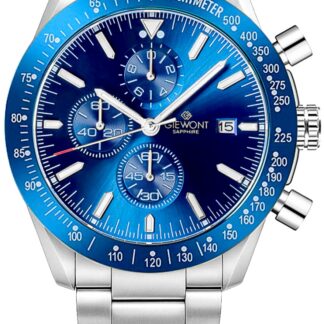 Zegarek Męski Giewont Chronograph Sapphire Srebrno Niebieski GW8720-B3