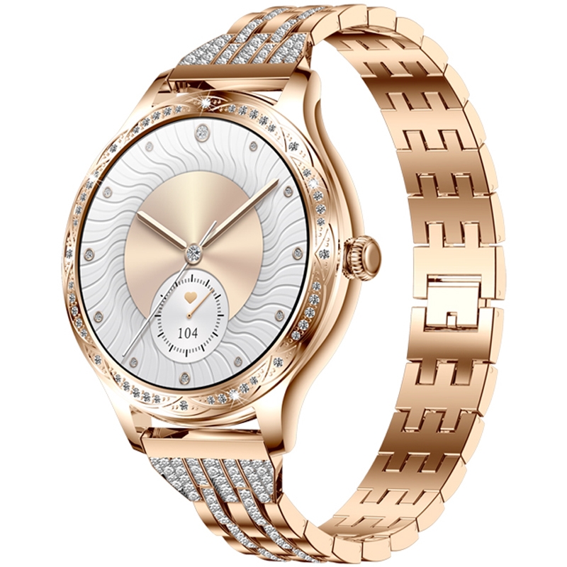Smartwatch Damski VELTORI VT350-1 Bransoleta Różowe Złoto