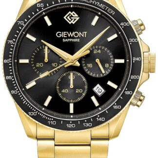 Zegarek Męski Giewont Chronograph Sapphire Złoto Czarny GW3520-B4