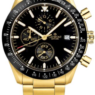 Zegarek Męski Giewont Chronograph Sapphire Złoto Czarny GW8720-B4